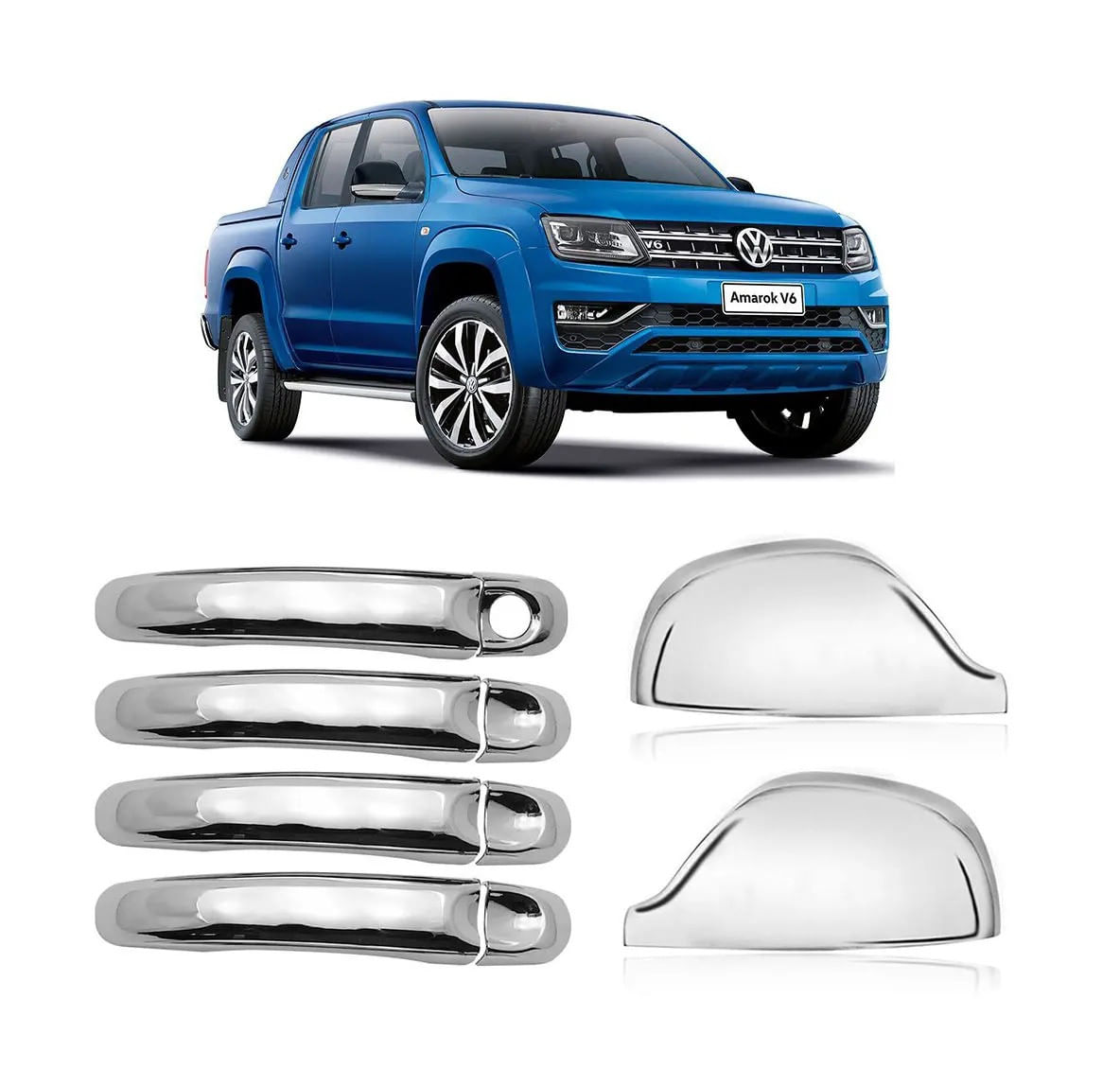 Kit Aplique Cromado Maçaneta Retrovisor Volkswagen Amarok 2010 à 2022