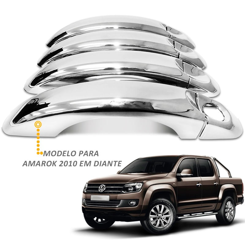 Kit Aplique Capa Cromada Retrovisor Maçanetas Vw Amarok 2012