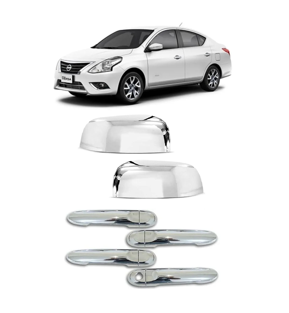 Aplique Capa Cromada Retrovisor Maçanetas Nissan Versa 2012