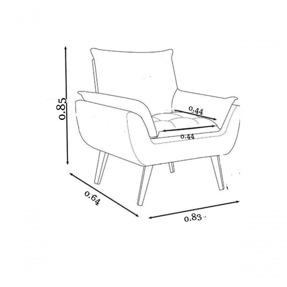 Kit C- 02 Poltronas Opala Luxo Suede Cinza Claro