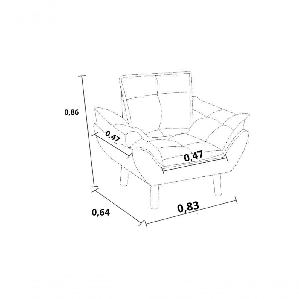 Kit C-2 Poltronas Opala + 01 Puff Opala Elegante Suede Marrom