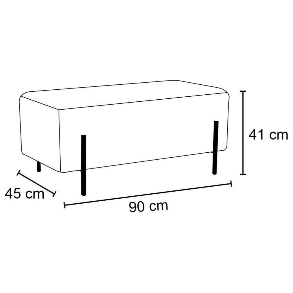 Puff Decorativo 90cm Base Aço Status B-262 Veludo Telha