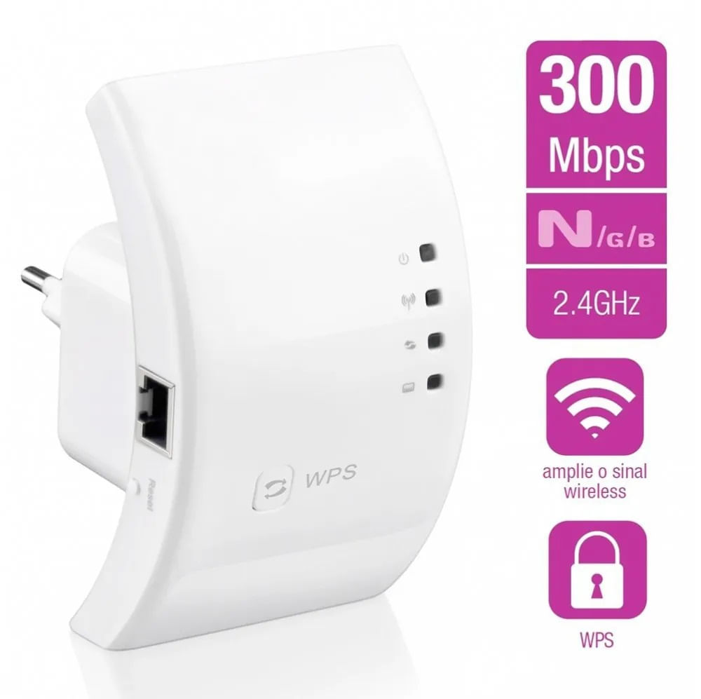 Repetidor Wifi Wireless Sinal Internet 300M Bivolt 110V 220V