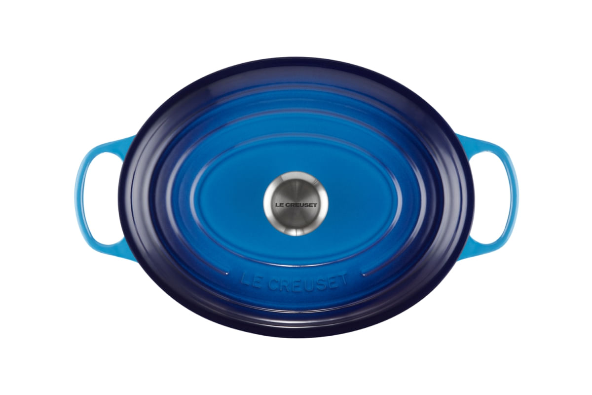 PANELA OVAL LE CREUSET SIGNATURE FERRO ESMALTADO 31CM AZURE BLUE 21178312202430