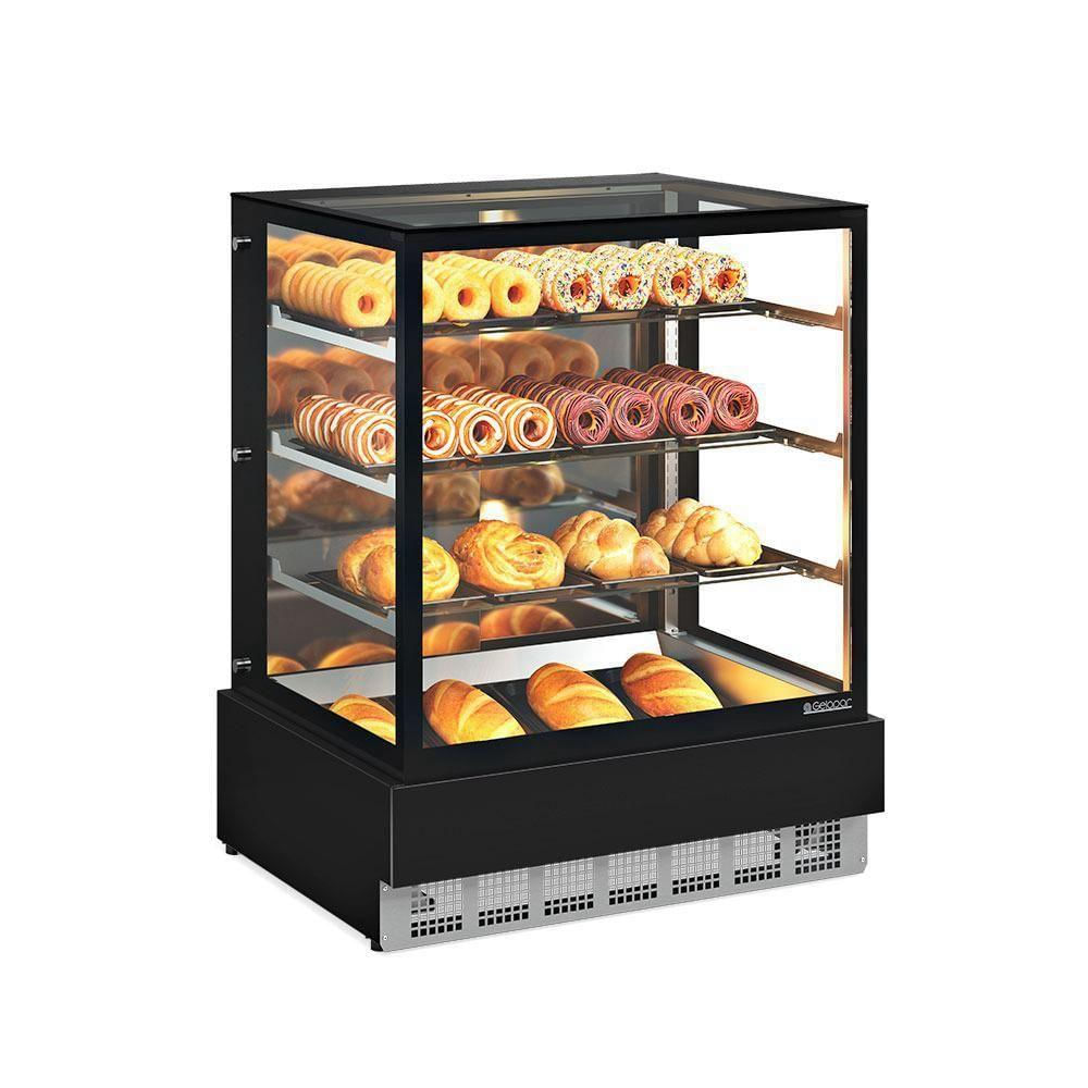 Vitrine Neutra Conveniência Gourmet Mgen100 Gelopar Balcão Seco Preto Bivolt