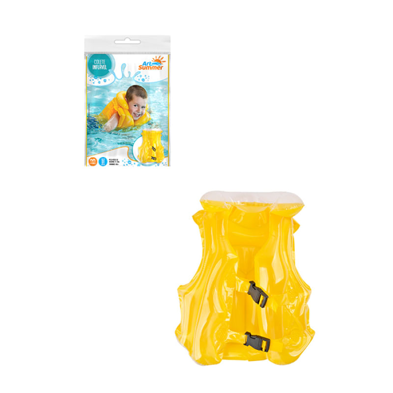 Colete Inflável Infantil Boia Amarelo - Art Summer