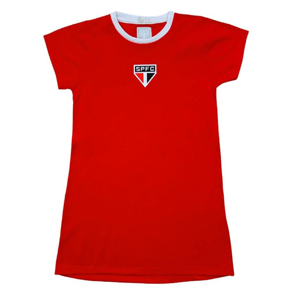 Vestido Infantil São Paulo Tubinho Vermelho Oficial