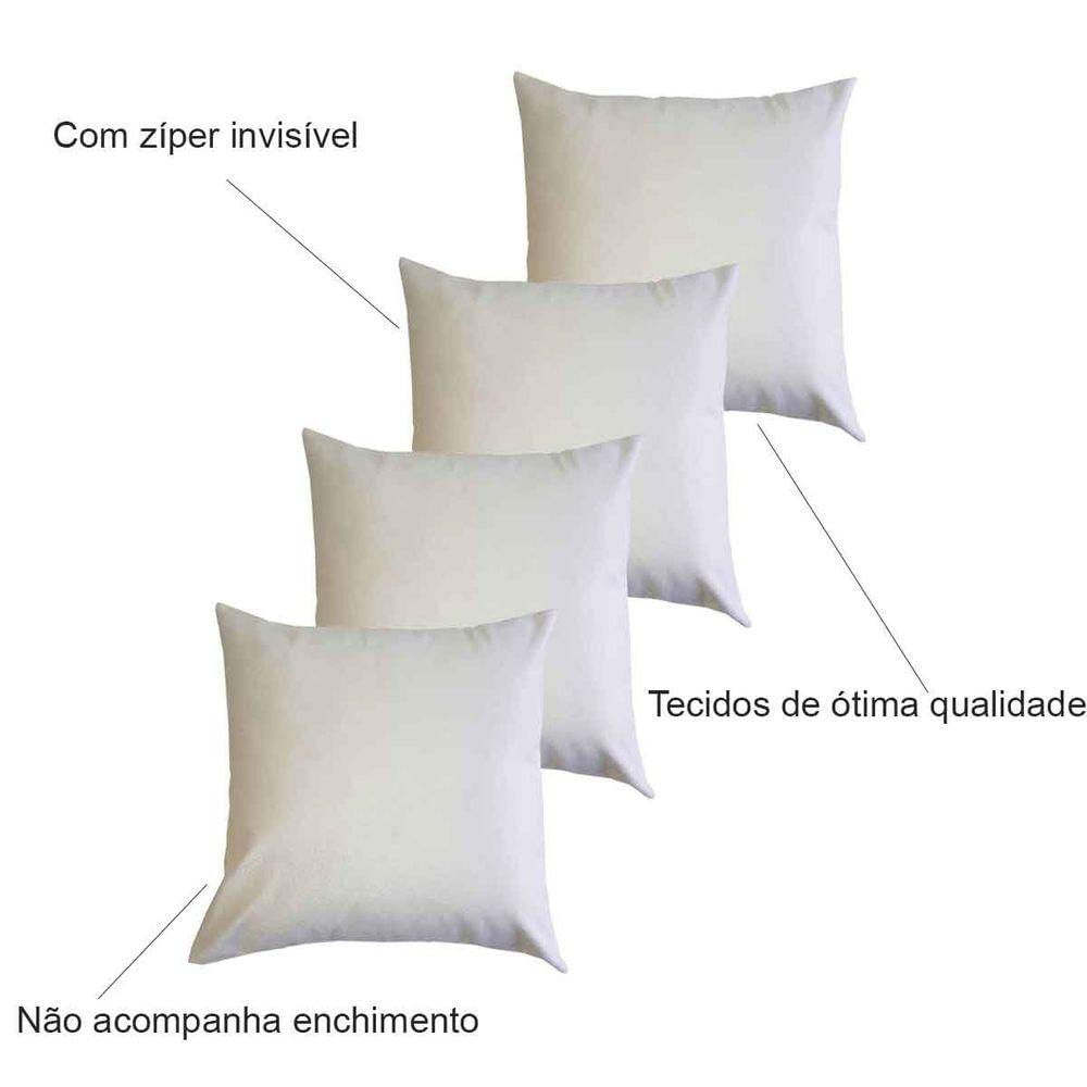 Kit 4 Capas Para Almofada 45 Cm X 45 Cm - Casa Chick Suede Bege