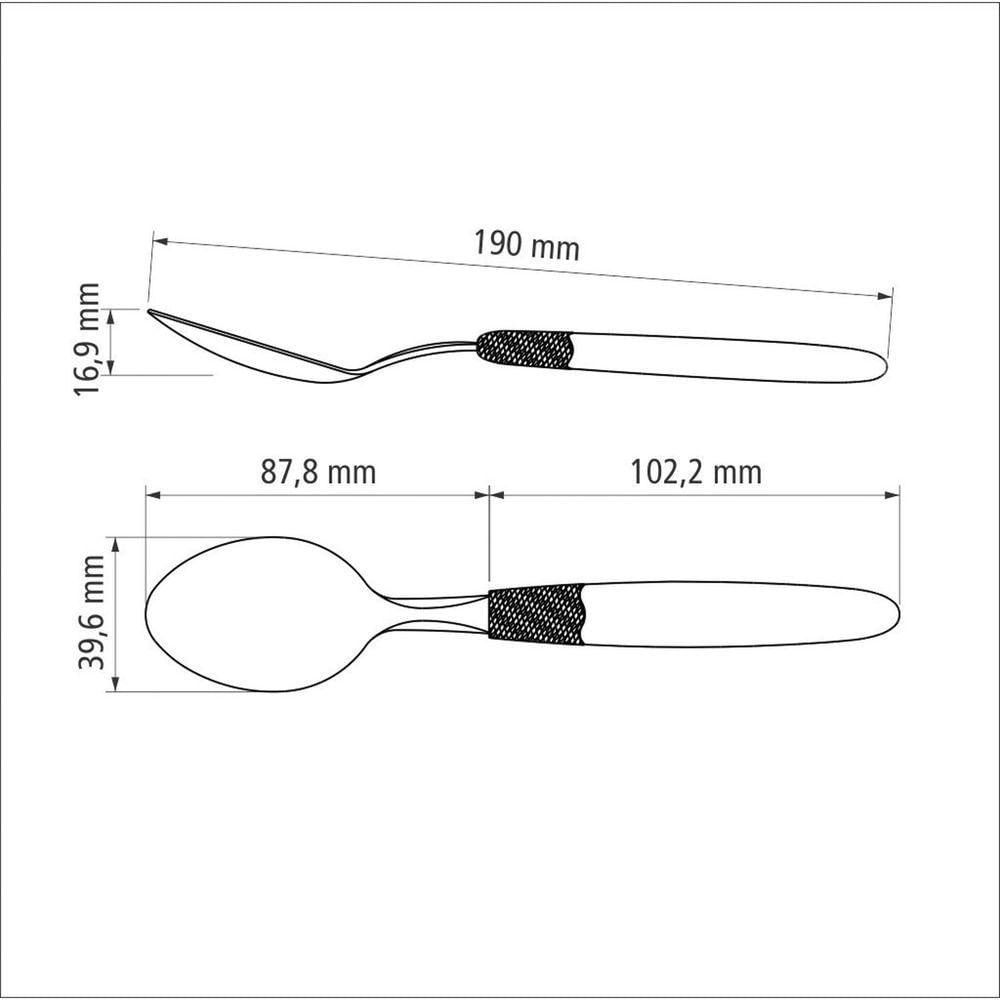 Conjunto De Colheres De Mesa Ipanema Com Lâminas Em Aço Inox E Cabo Vermelho 3 Peças