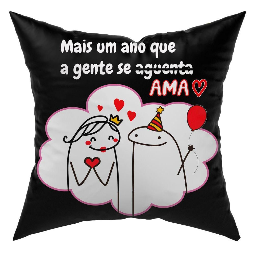 Almofada Avulsa Cheia C/ Frases 45Cm X 45Cm Mais Um Ano