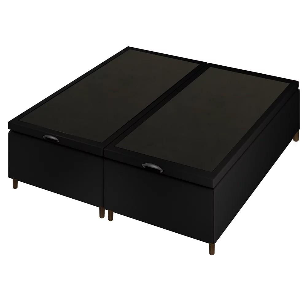 Base Cama Box Baú Casal Queen 158cm Hit I02 Corano Preto - Mpozenato