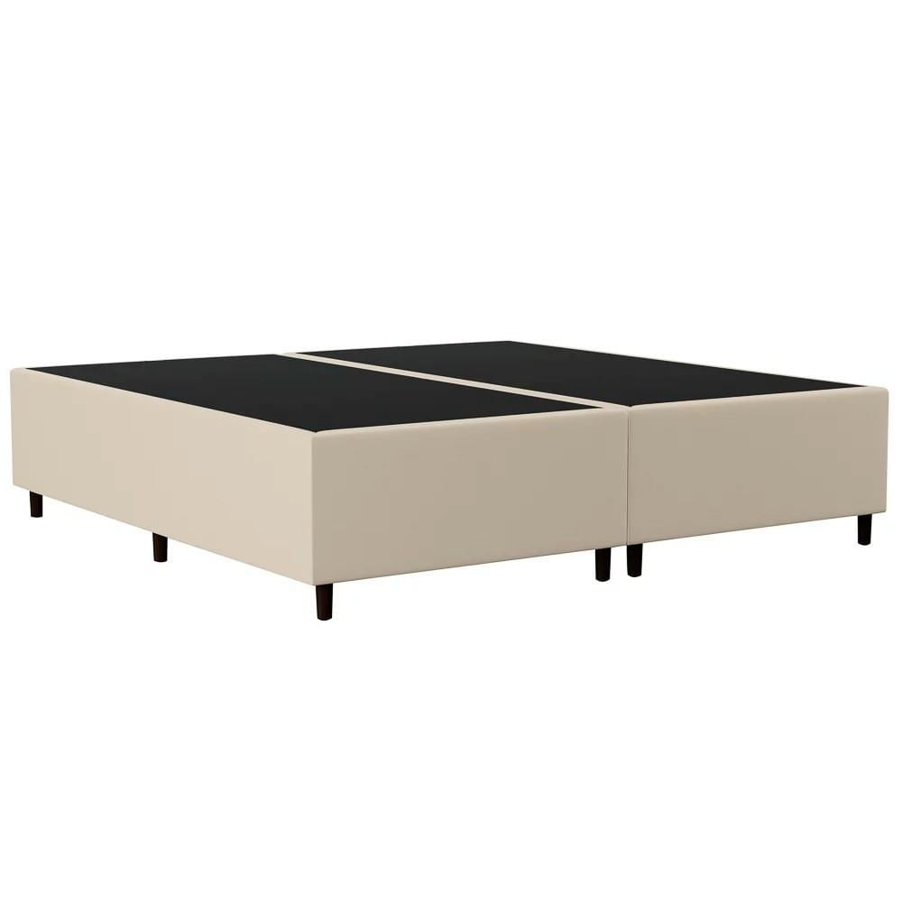 Base Cama Box Casal Queen 158cm Bipartido Hit I02 Corano Bege- Mpozenato