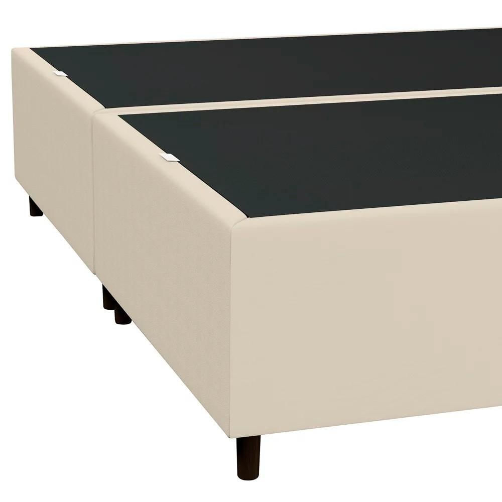 Base Cama Box Casal Queen 158cm Bipartido Hit I02 Corano Bege- Mpozenato