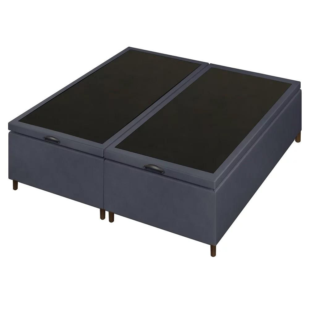 Base Cama Box Baú Casal Queen 158cm Hit I02 Suede Cinza - Mpozenato