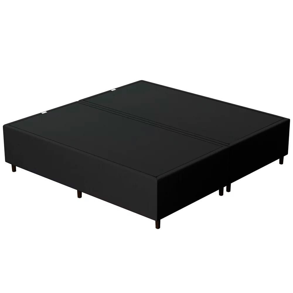 Base Cama Box Casal Queen 158cm Bipartido Hit I02 Suede Preto - Mpozenato