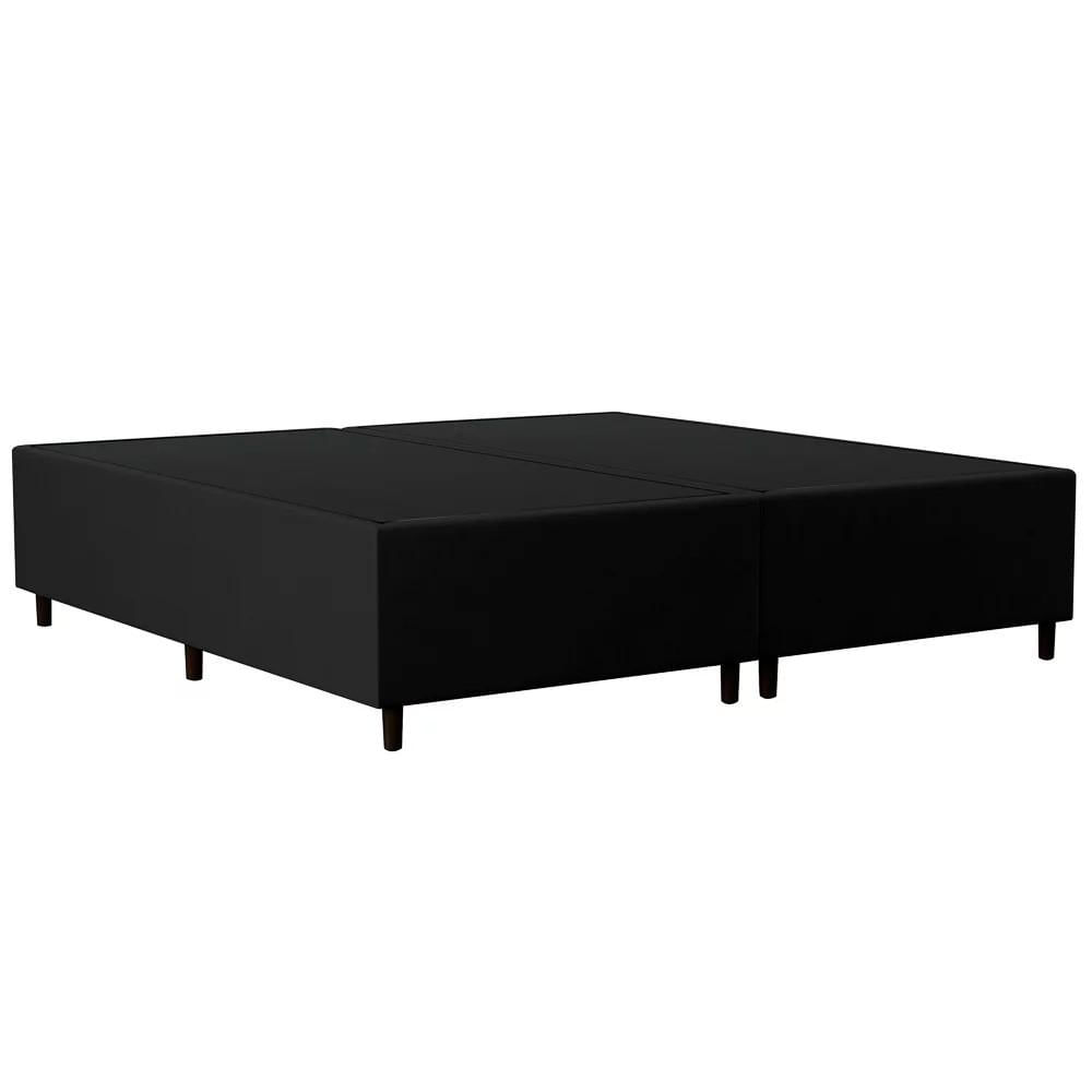 Base Cama Box Casal Queen 158cm Bipartido Hit I02 Suede Preto - Mpozenato