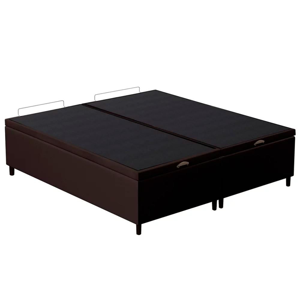 Base Cama Box Baú Casal Queen 158cm Hit I02 Corano Marrom - Mpozenato