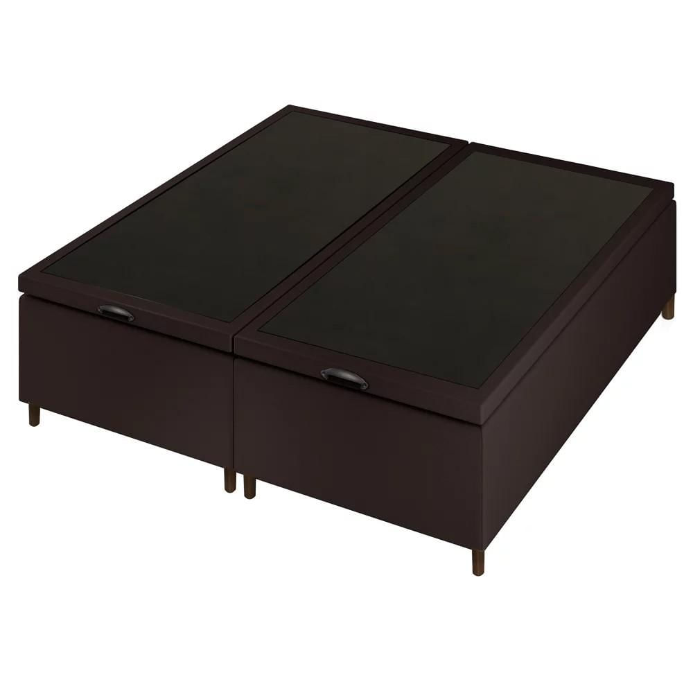 Base Cama Box Baú Casal Queen 158cm Hit I02 Corano Marrom - Mpozenato