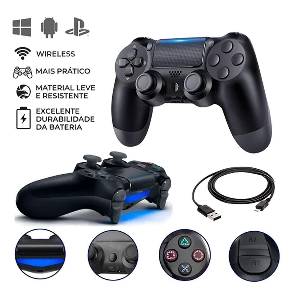 Controle Playstation 4 Sem Fio Wireless Manete Compátivel Computador Celular Cloud Game