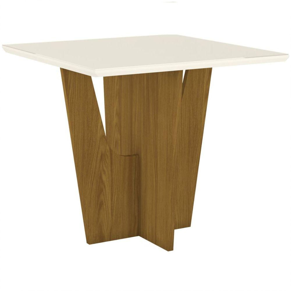 Mesa De Jantar 90 Cm Vértice Henn Nature Com Off White