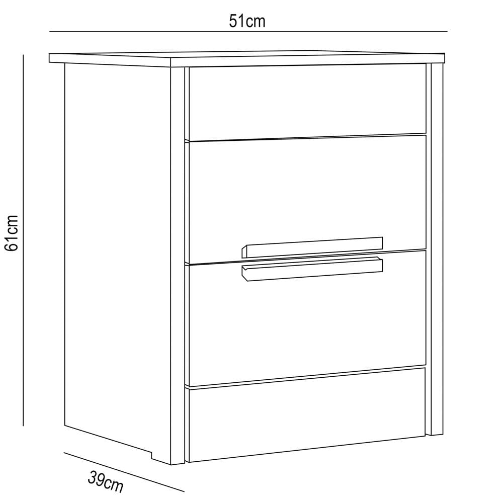 Mesa de Cabeceira 2 Gavetas 51cm Lara M07 Freijó/Cinza - Mpozenato