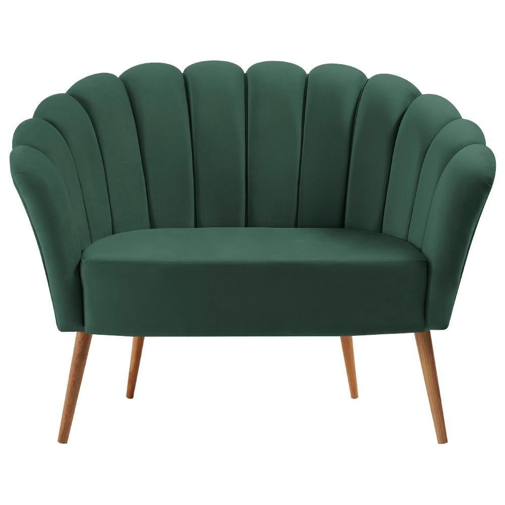 Sofa Namoradeira 2 Lug 135 Cm Pes Tauari 7050 Veludo Verde Dmobiliario Verde