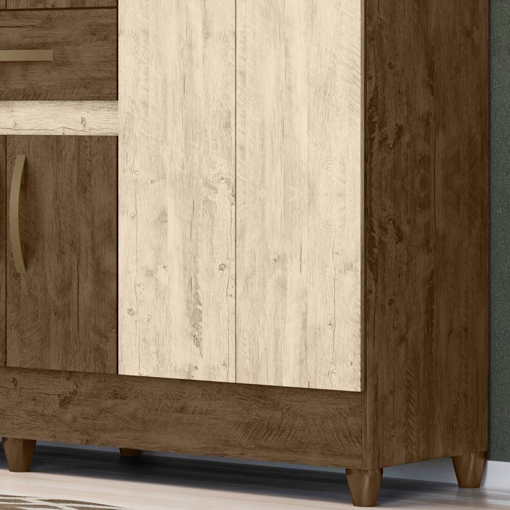 Guarda Roupa Casal 8 Portas Com Espelho Castanho Wood Avela