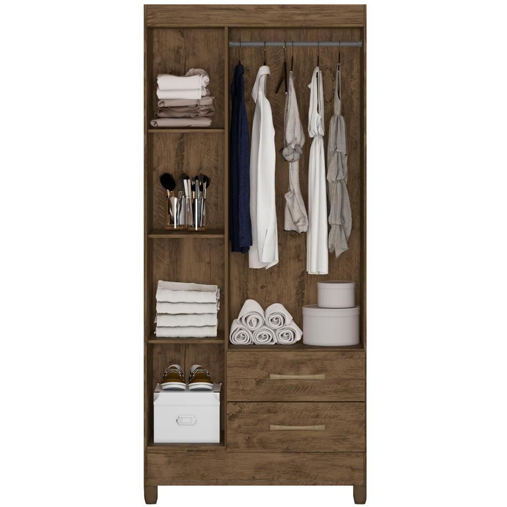 Guarda Roupa Solteiro 3 Portas 9513 Castanho Wood