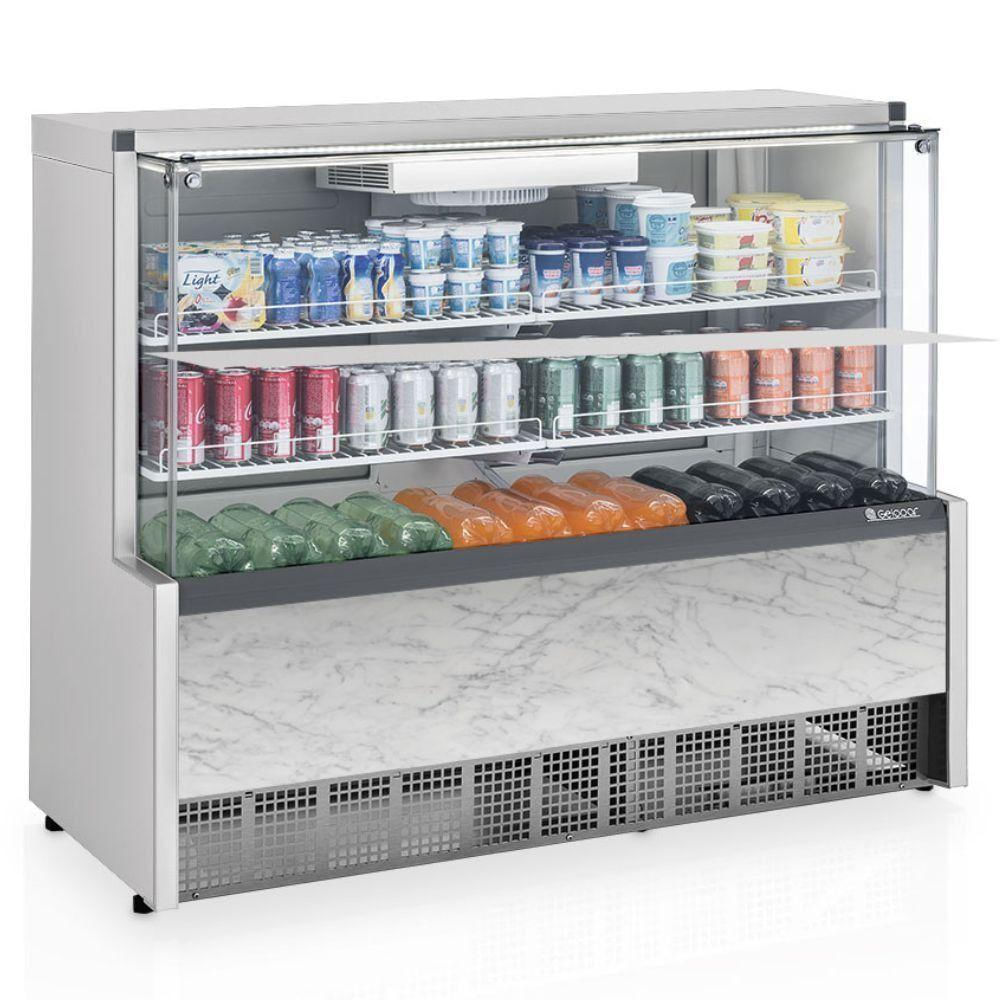 Vitrine Refrigerada Ar Forçado Com Vidros Aquecidos Gpfa140a Gelopar 1,40mt Branco 220v