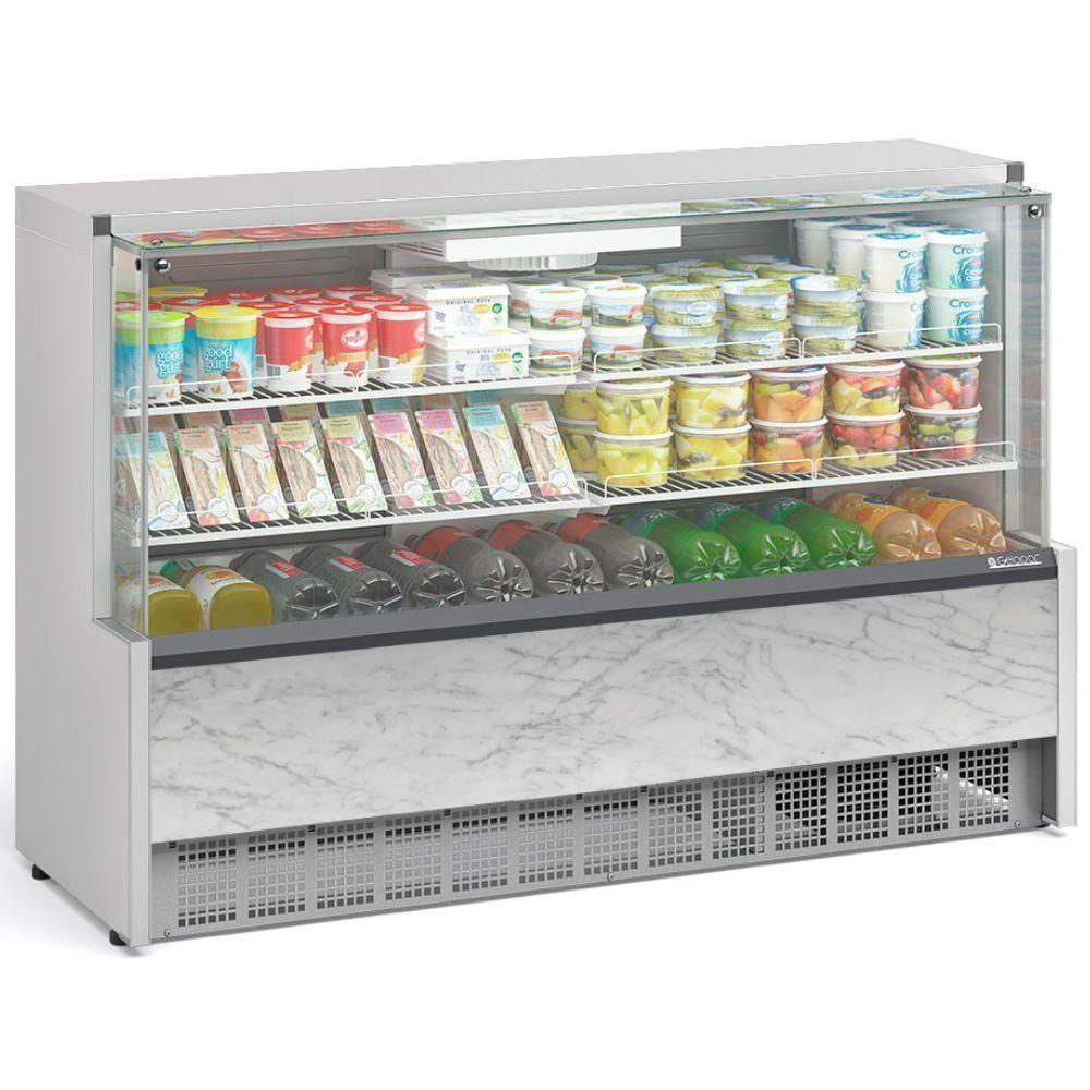 Vitrine Refrigerada Ar Forçado Aurora Gpfa175r Gelopar Aurora Refrigerada 1,73mt Branco 110v