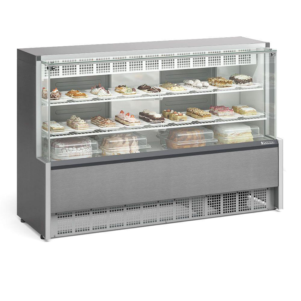 Vitrine Refrigerada Gpea175r Gelopar Aurora Confeitaria 1,73mt Tipo Inox 110v