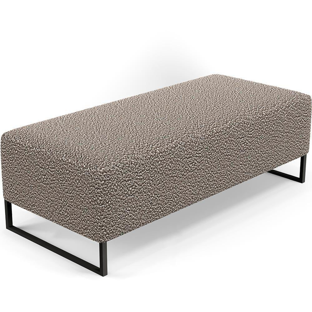 Puff Decorativo Bali W01 Base Ferro 120X50cm Bouclê Bege