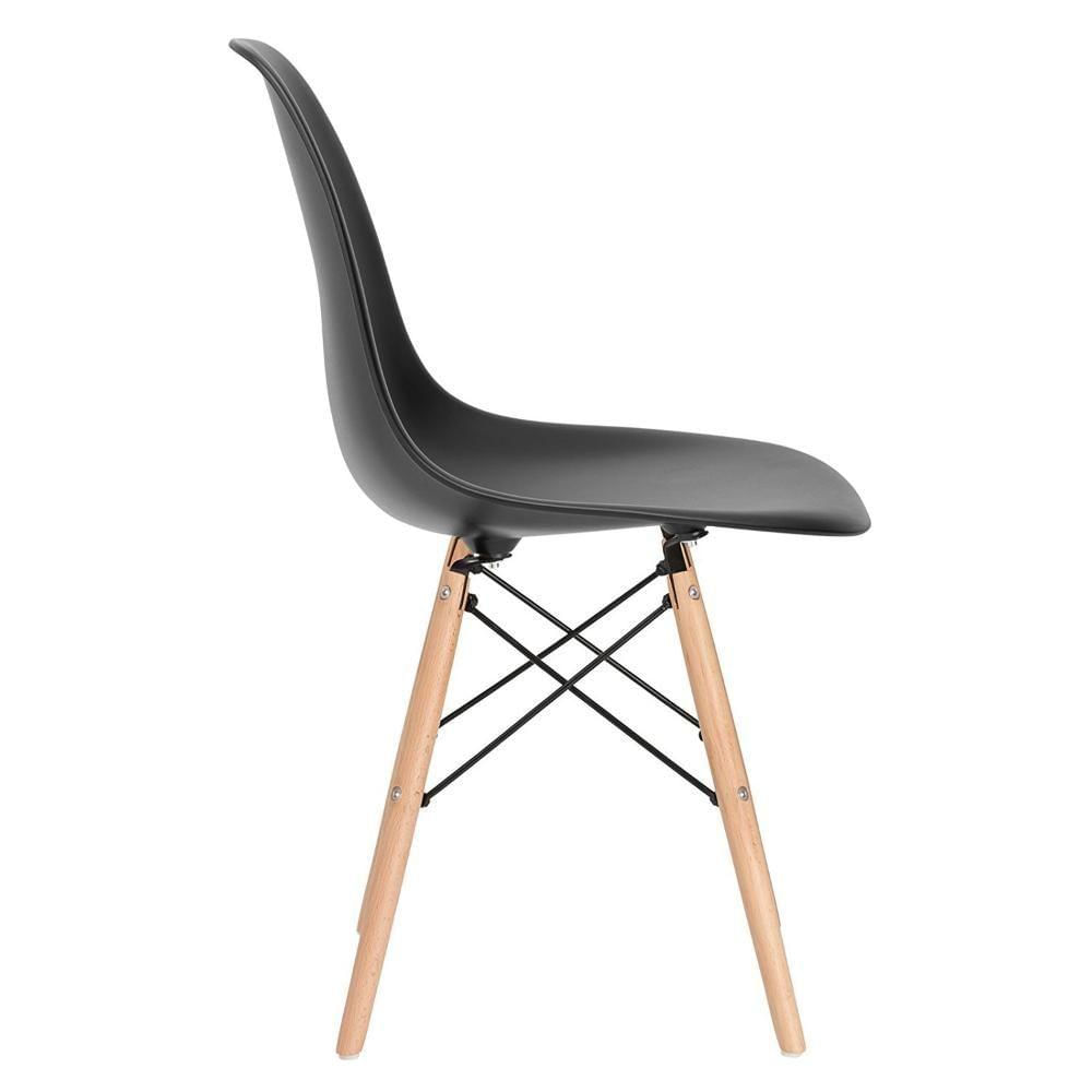 Mesa Redonda Eames 100cm Preto + 5 Cadeiras Preto