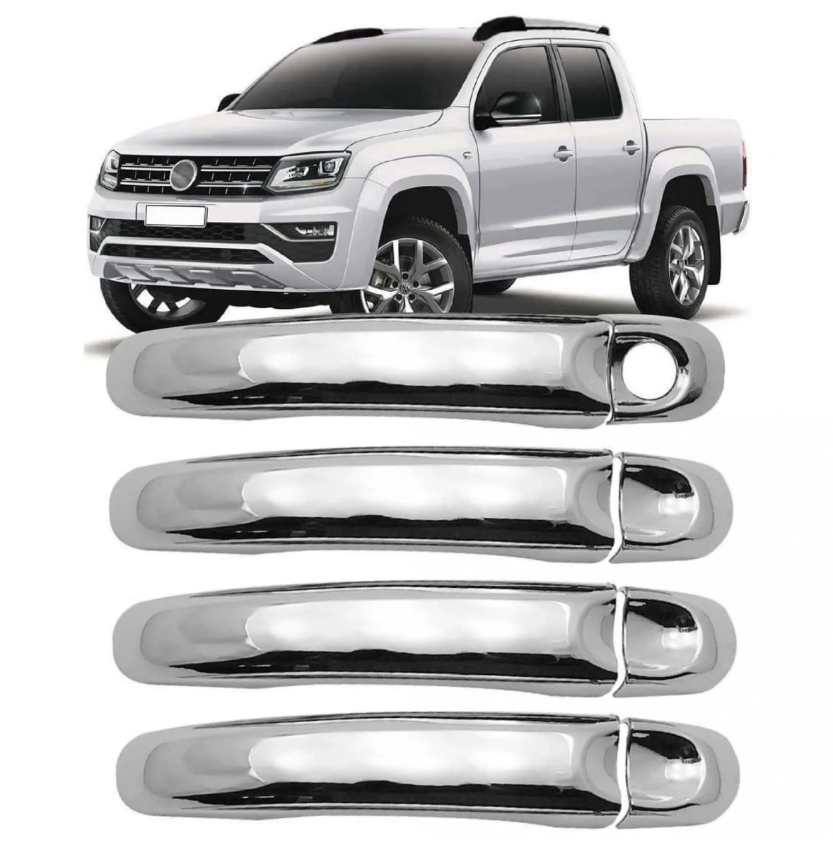 Aplique Cromado Maçaneta Volkswagen Amarok 2010 à 2022 4 Portas