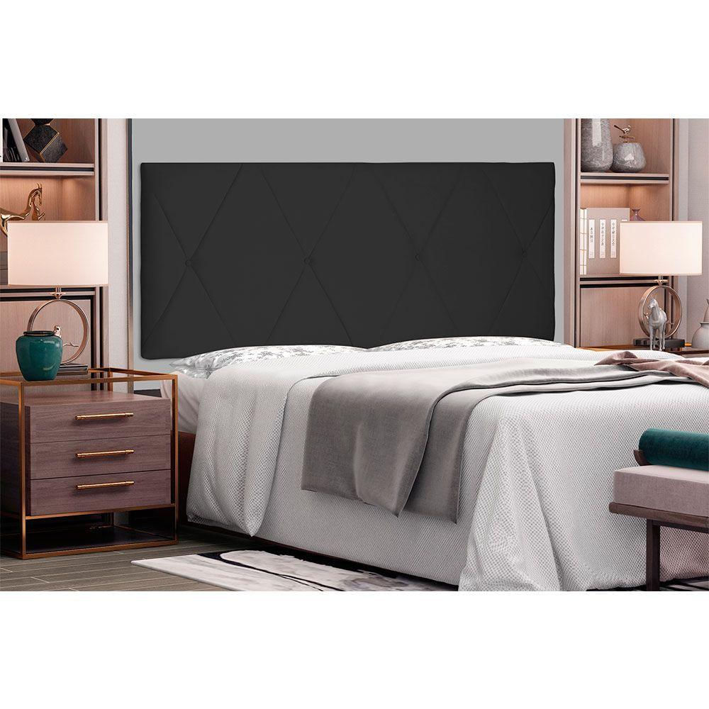 Cabeceira Painel Casal 1,40m Aquilla Suede Preto