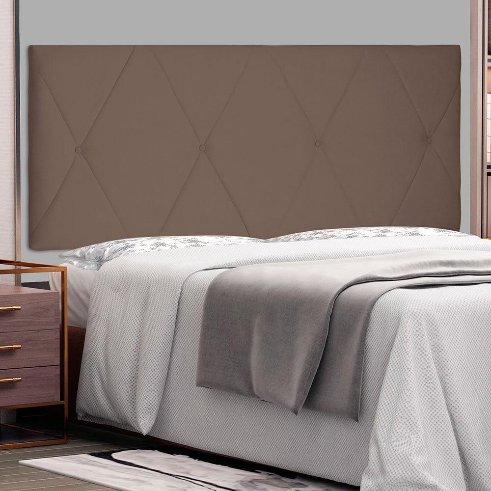 Cabeceira Painel King 1,95m Aquilla Suede Caramelo