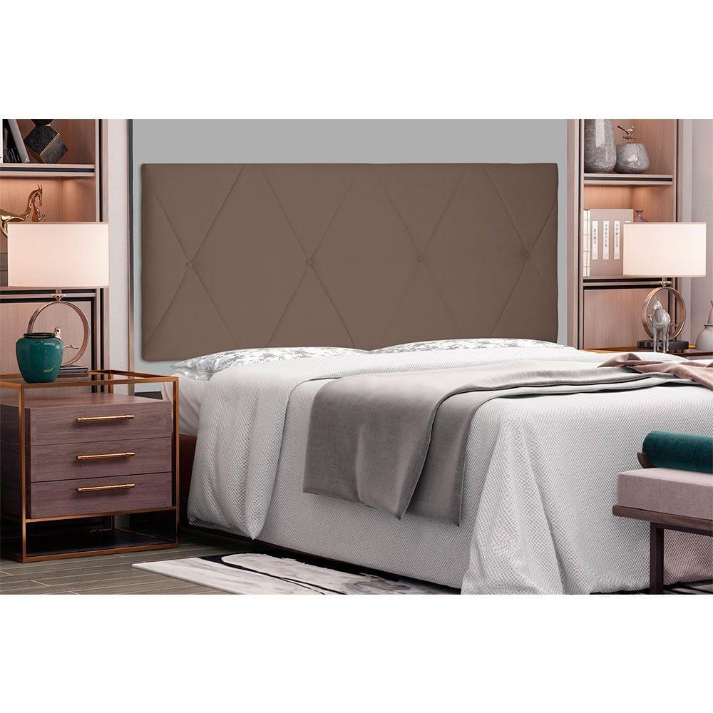 Cabeceira Painel King 1,95m Aquilla Suede Caramelo