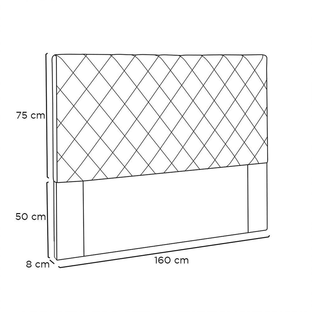 Cabeceira Queen 1,60m Esmeralda Suede Cinza