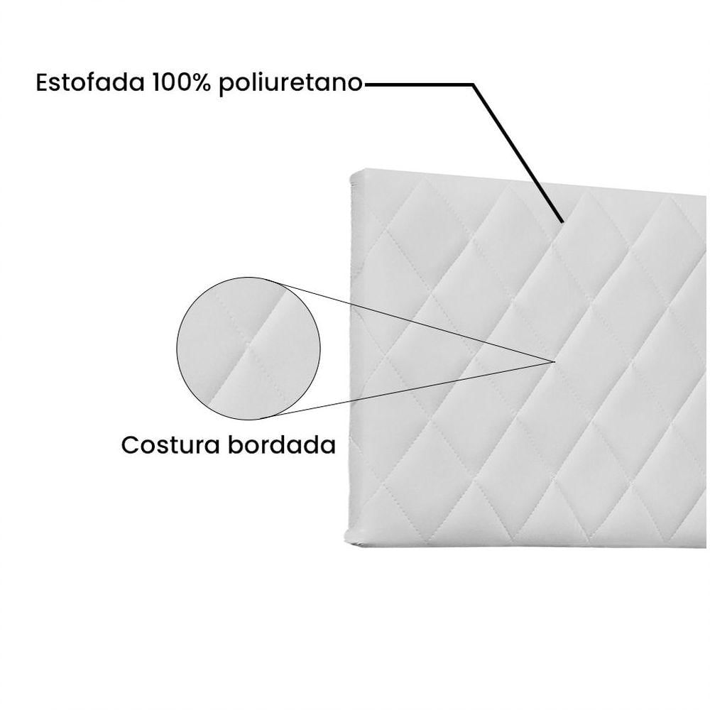 Cabeceira Painel Solteiro 0,90m Esmeralda Corano Branco