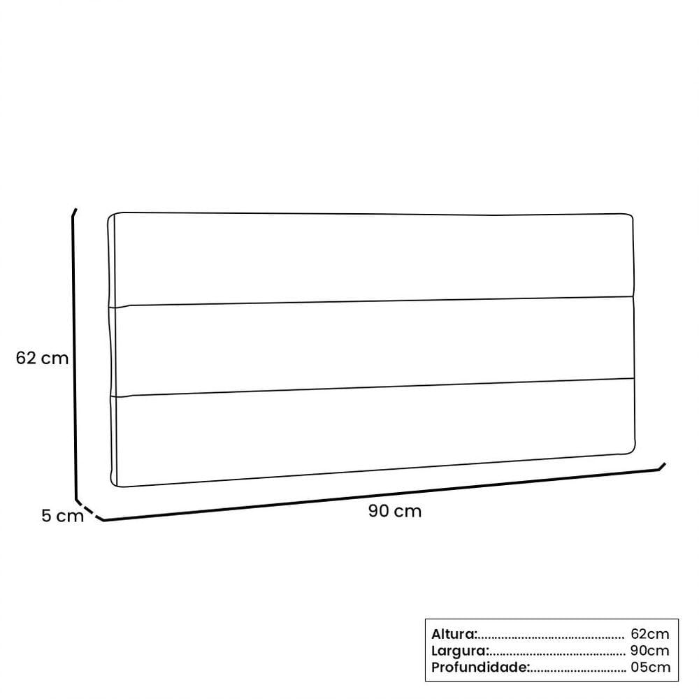 Cabeceira Painel Solteiro 0,90m La Italiana Corano Marrom
