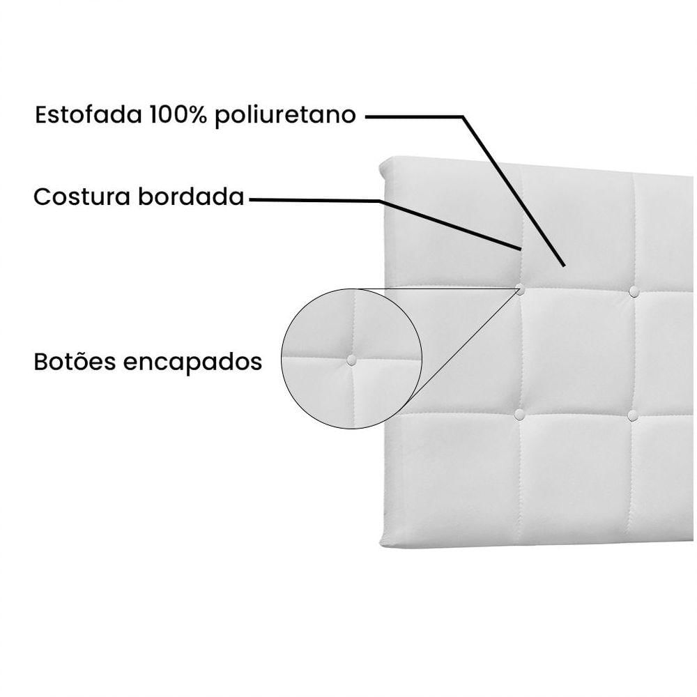 Cabeceira Painel Solteiro 0,90m Verona Corano Branco