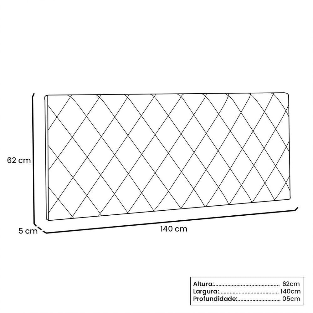 Cabeceira Painel Casal 1,40m Esmeralda Corano Marrom