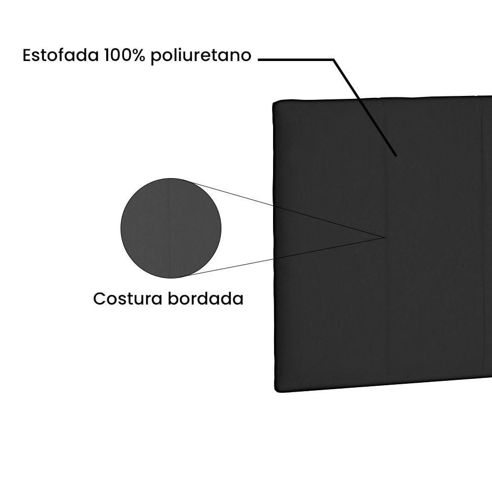 Cabeceira Painel Queen 1,60m Ravenna Suede Preto