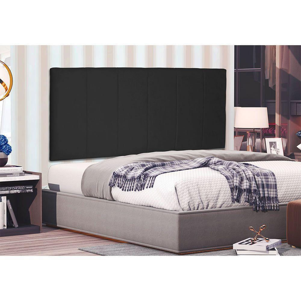 Cabeceira Painel Queen 1,60m Ravenna Suede Preto