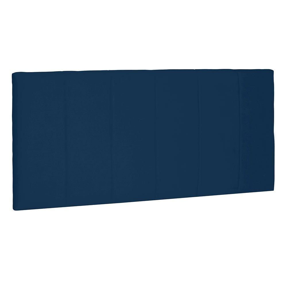 Cabeceira Painel King 1,95m Ravenna Suede Azul Marinho