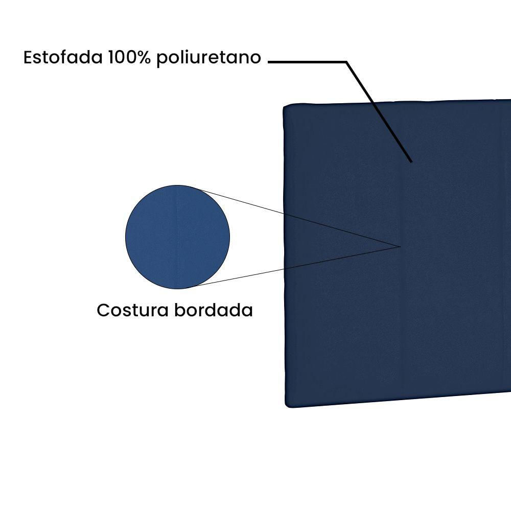 Cabeceira Painel King 1,95m Ravenna Suede Azul Marinho