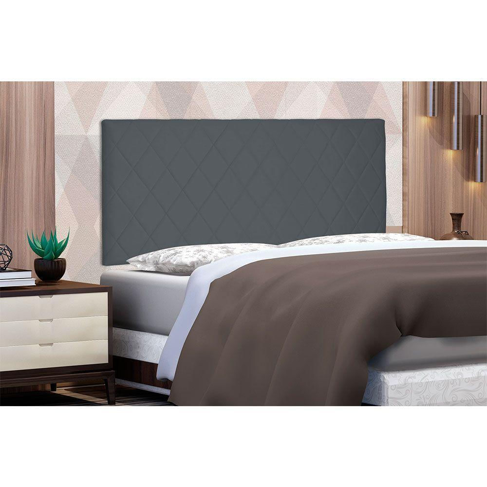 Cabeceira Painel Solteiro 0,90m Esmeralda Suede Cinza