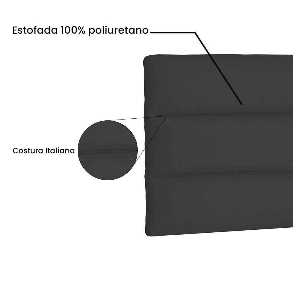 Cabeceira Painel King 1,95m La Italiana Suede Preto