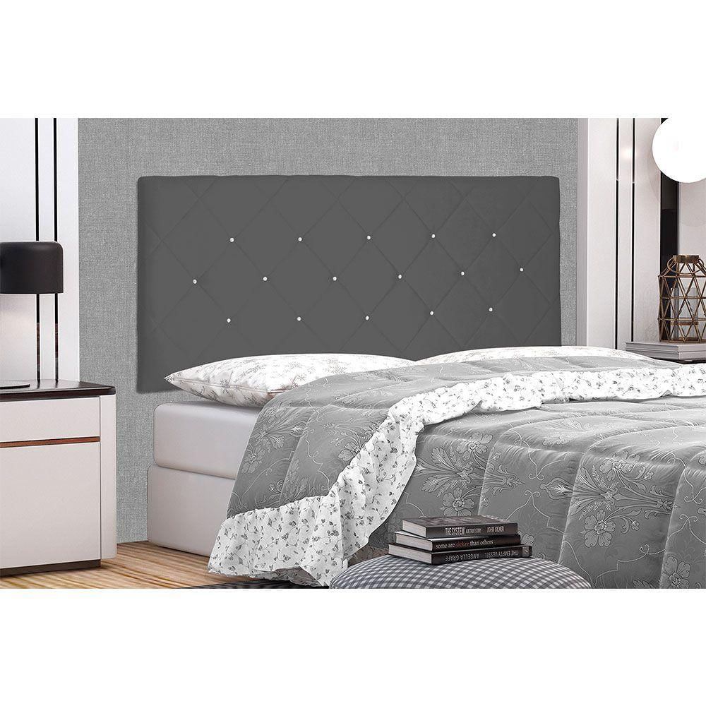 Cabeceira Painel King 1,95m Tânia Suede Cinza