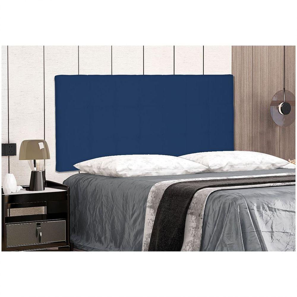 Cabeceira Painel Queen 1,60m Verona Suede Azul Marinho